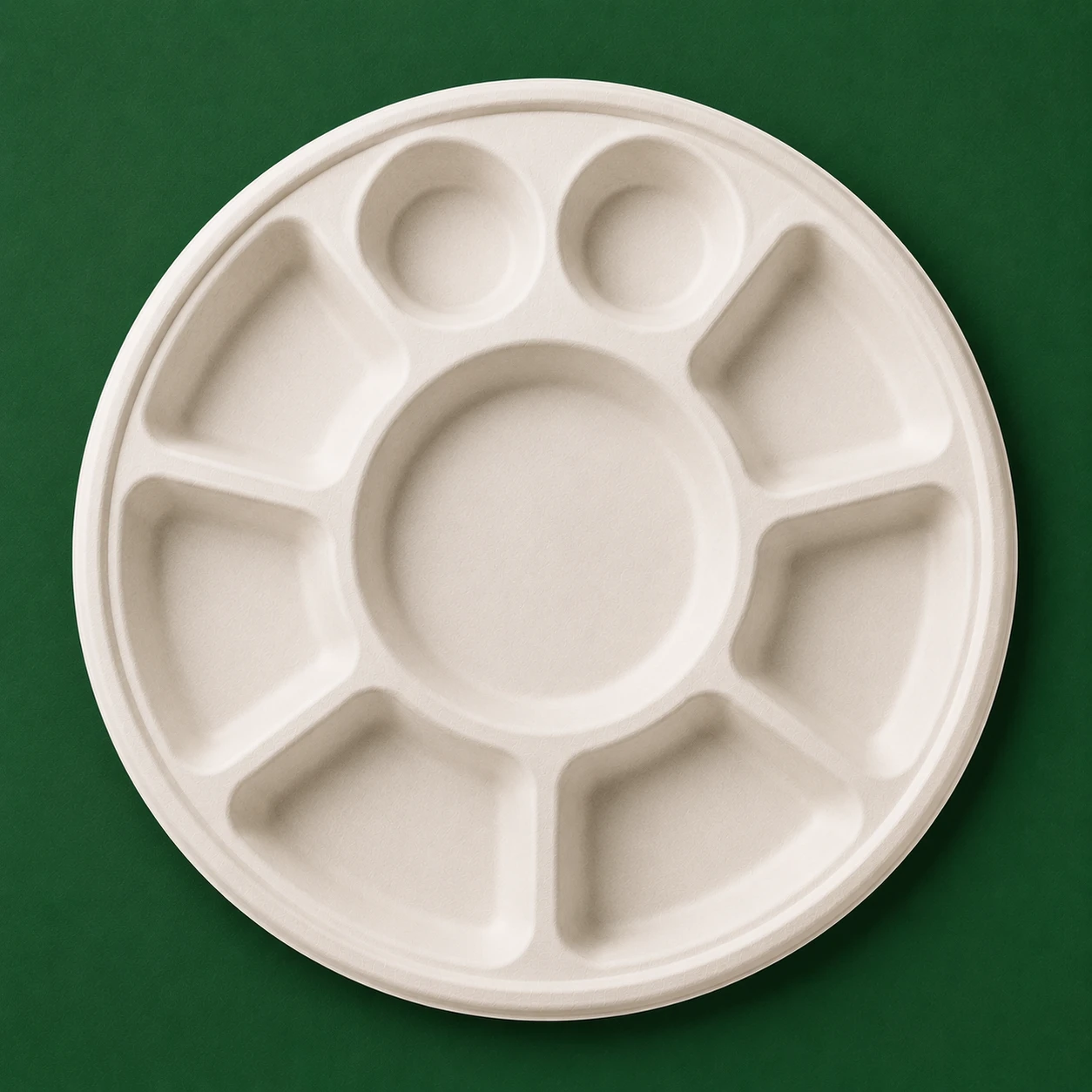 9 Compartment Round Meal Tray