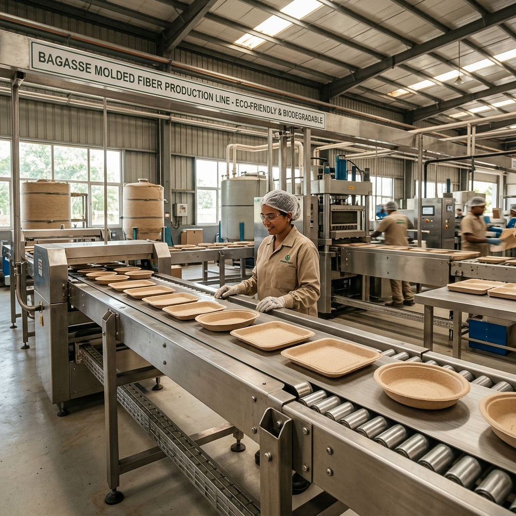 Manufacturing facility producing eco-friendly tableware