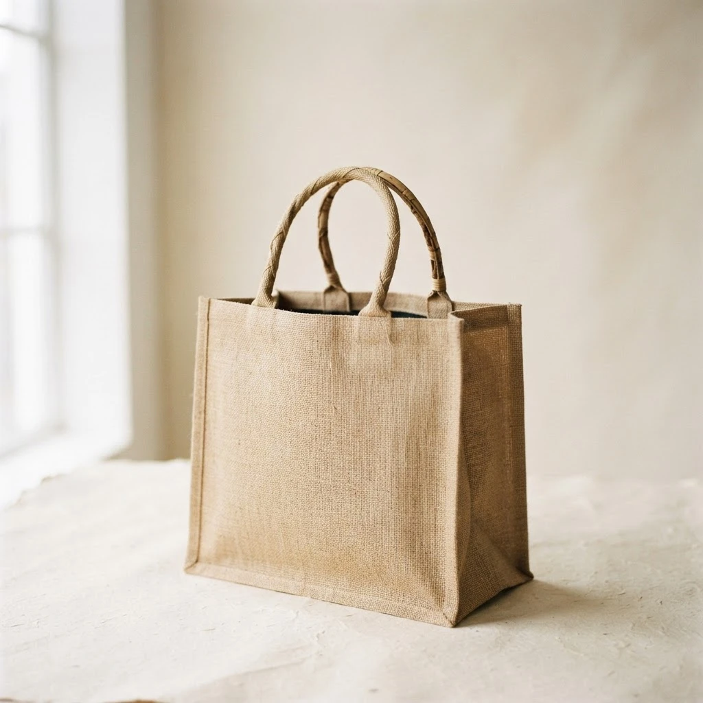 Natural jute shopping bag