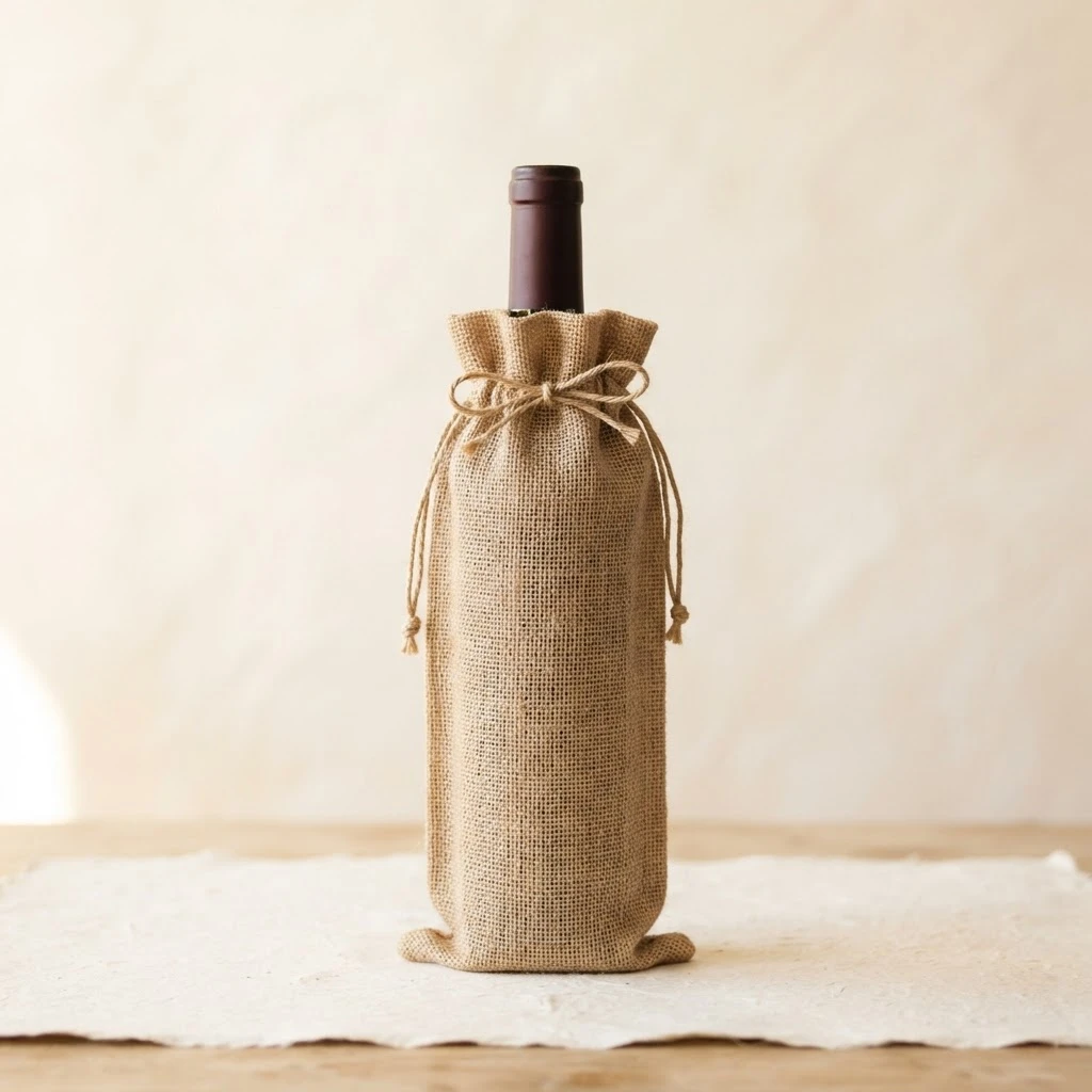 Jute wine bottle bag