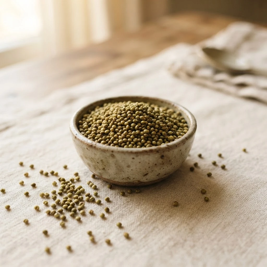 Green pearl millet (bajra) grains in a bowl